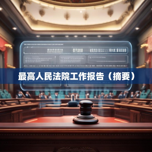 最高人民法院工作报告（摘要）