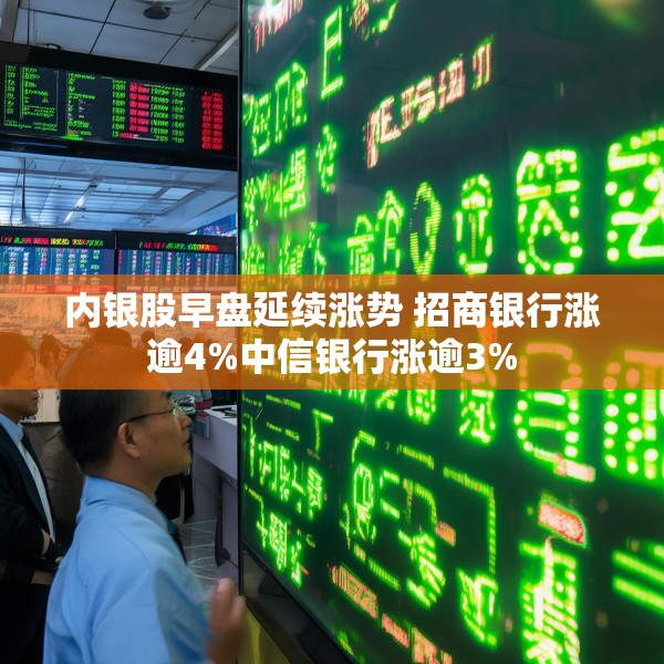内银股早盘延续涨势 招商银行涨逾4%中信银行涨逾3%