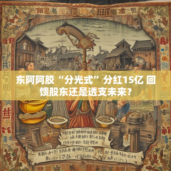 东阿阿胶“分光式”分红15亿 回馈股东还是透支未来？