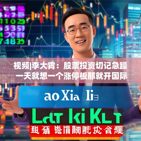 视频|李大霄：股票投资切记急躁 一天就想一个涨停板那就开国际玩笑了