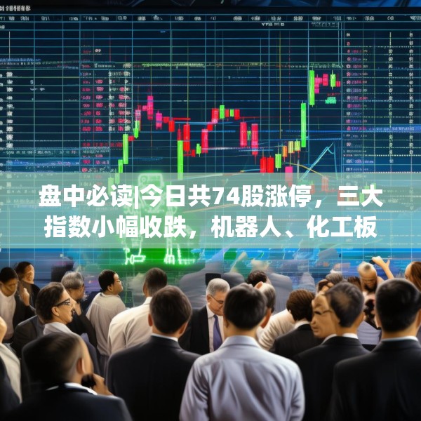 盘中必读|今日共74股涨停，三大指数小幅收跌，机器人、化工板块表现活跃