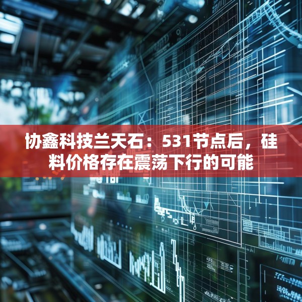 协鑫科技兰天石：531节点后，硅料价格存在震荡下行的可能