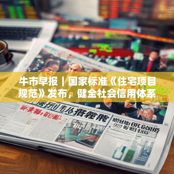 牛市早报｜国家标准《住宅项目规范》发布，健全社会信用体系意见印发