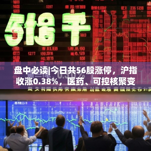 盘中必读|今日共56股涨停，沪指收涨0.38%，医药、可控核聚变概念大涨