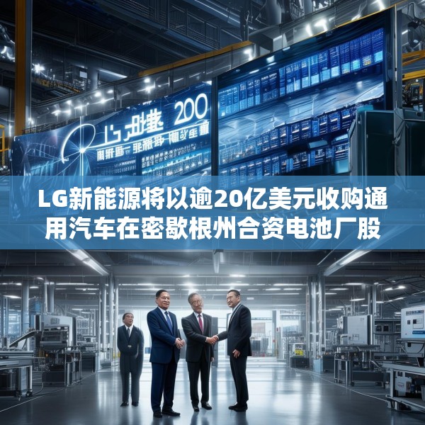 LG新能源将以逾20亿美元收购通用汽车在密歇根州合资电池厂股份