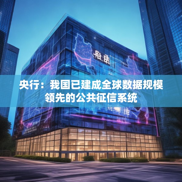 央行：我国已建成全球数据规模领先的公共征信系统