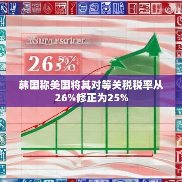 韩国称美国将其对等关税税率从26%修正为25%