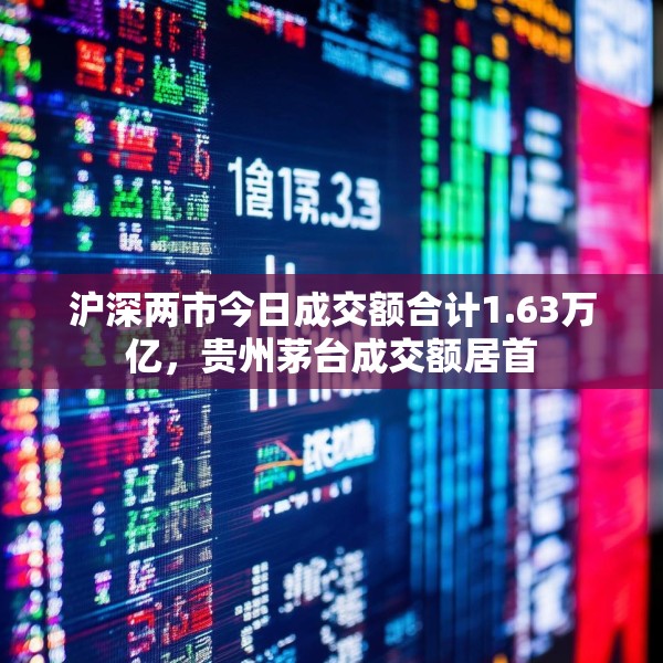 沪深两市今日成交额合计1.63万亿，贵州茅台成交额居首