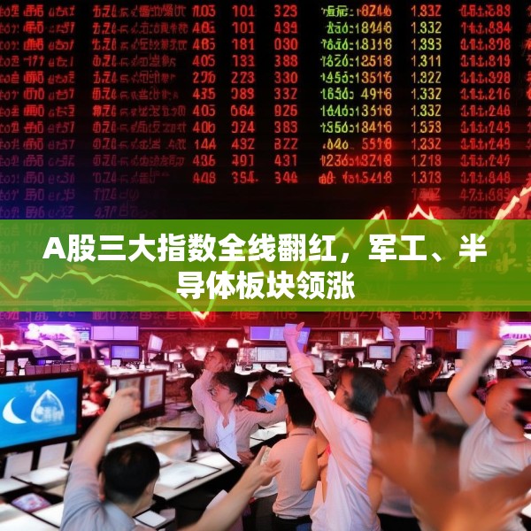 A股三大指数全线翻红，军工、半导体板块领涨