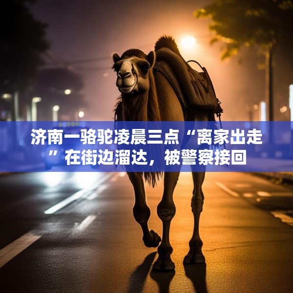 济南一骆驼凌晨三点“离家出走”在街边溜达，被警察接回