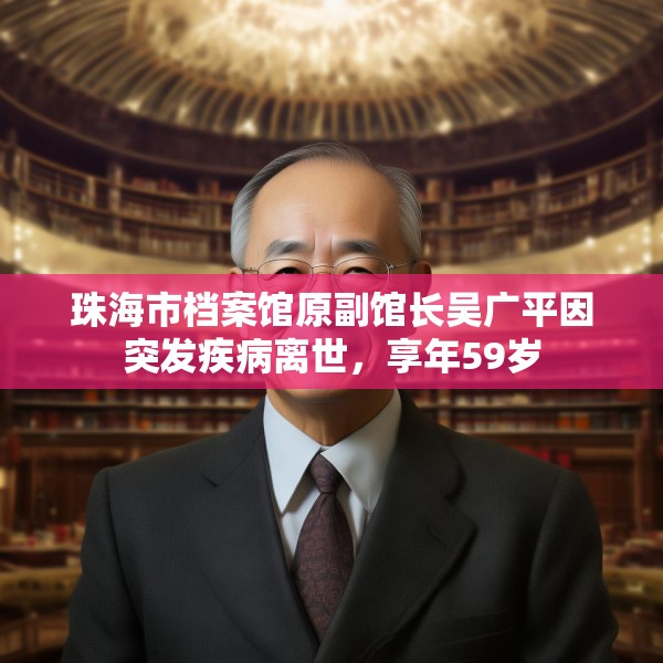 珠海市档案馆原副馆长吴广平因突发疾病离世，享年59岁