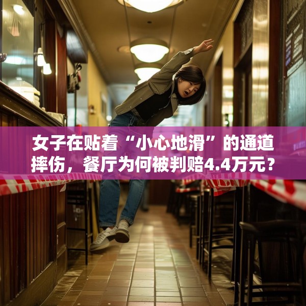 女子在贴着“小心地滑”的通道摔伤，餐厅为何被判赔4.4万元？