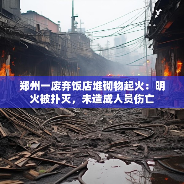郑州一废弃饭店堆砌物起火：明火被扑灭，未造成人员伤亡