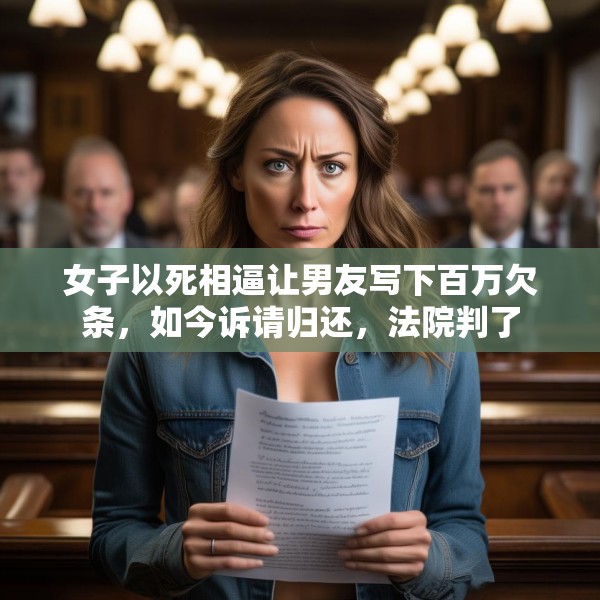 女子以死相逼让男友写下百万欠条，如今诉请归还，法院判了