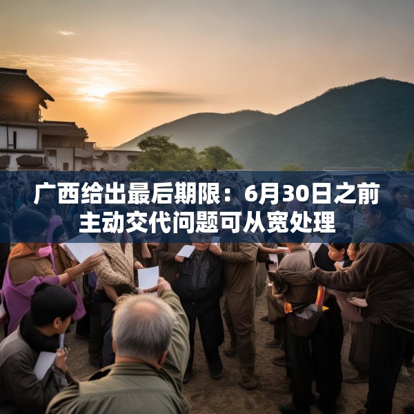 广西给出最后期限：6月30日之前主动交代问题可从宽处理
