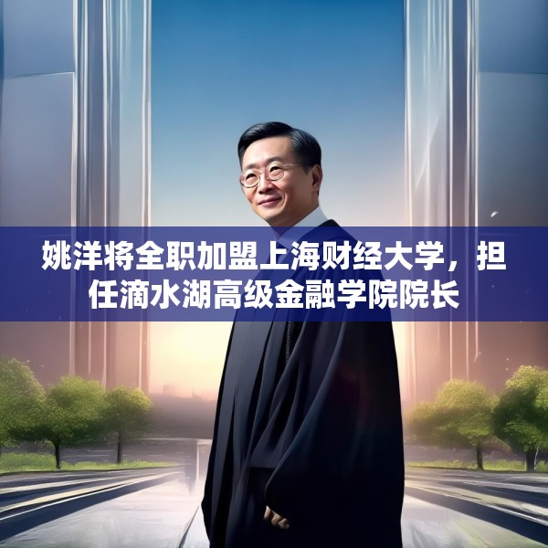 姚洋将全职加盟上海财经大学，担任滴水湖高级金融学院院长
