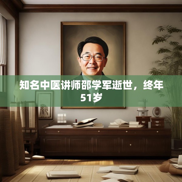 知名中医讲师邵学军逝世，终年51岁