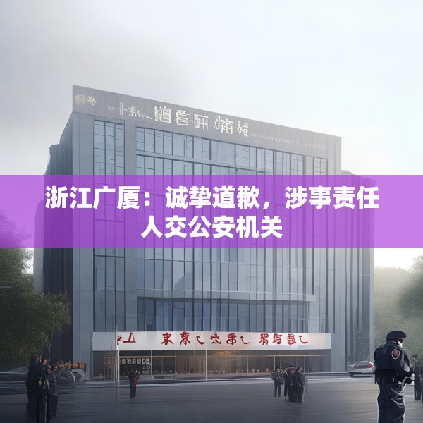浙江广厦：诚挚道歉，涉事责任人交公安机关