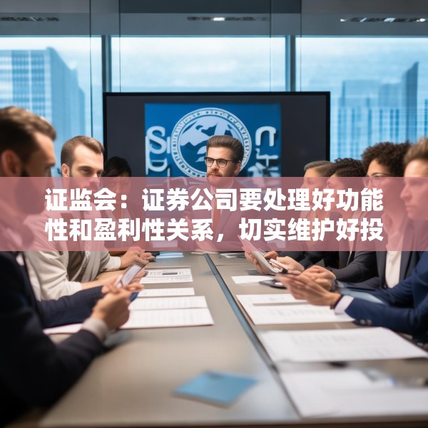 证监会：证券公司要处理好功能性和盈利性关系，切实维护好投资者利益