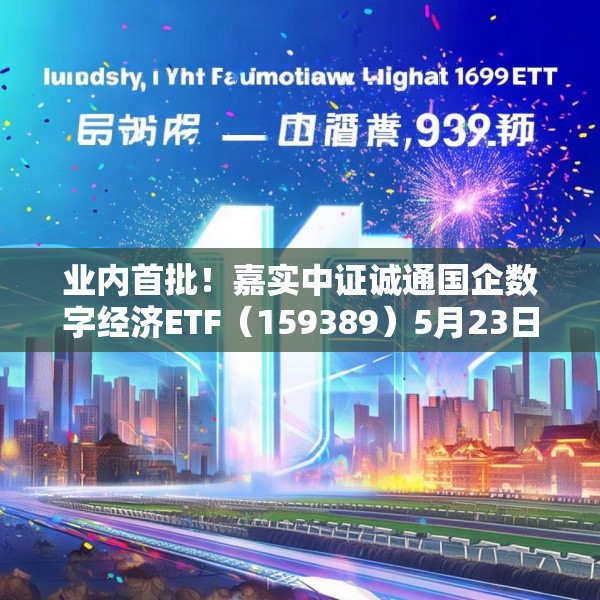 业内首批！嘉实中证诚通国企数字经济ETF（159389）5月23日成立