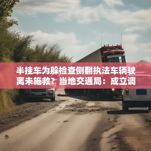 半挂车为躲检查侧翻执法车辆驶离未施救？当地交通局：成立调查组