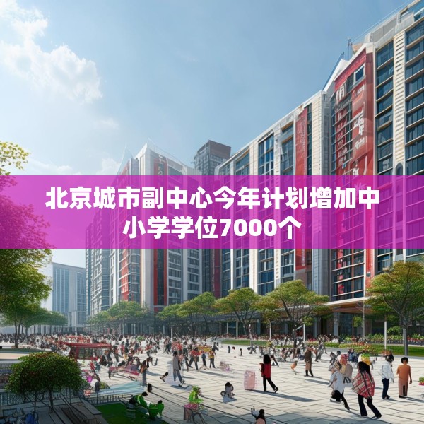 北京城市副中心今年计划增加中小学学位7000个