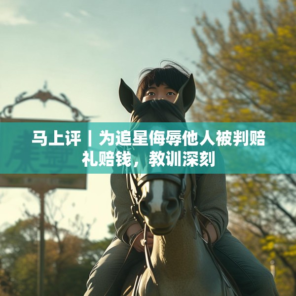 马上评｜为追星侮辱他人被判赔礼赔钱，教训深刻