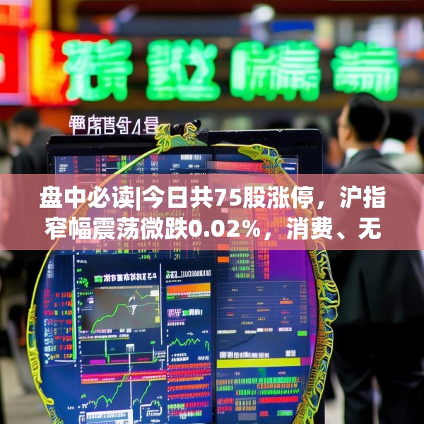 盘中必读|今日共75股涨停，沪指窄幅震荡微跌0.02%，消费、无人物流概念逆势大涨