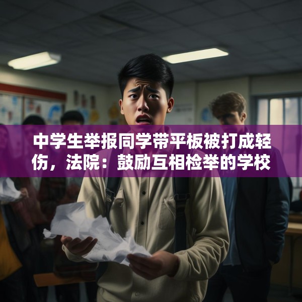 中学生举报同学带平板被打成轻伤，法院：鼓励互相检举的学校应担责三成