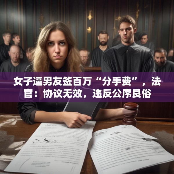 女子逼男友签百万“分手费”，法官：协议无效，违反公序良俗