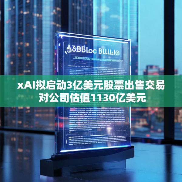 xAI拟启动3亿美元股票出售交易 对公司估值1130亿美元