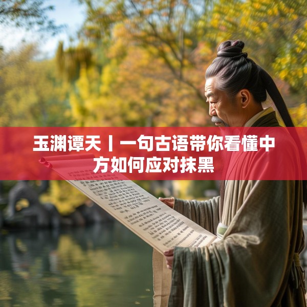 玉渊谭天丨一句古语带你看懂中方如何应对抹黑