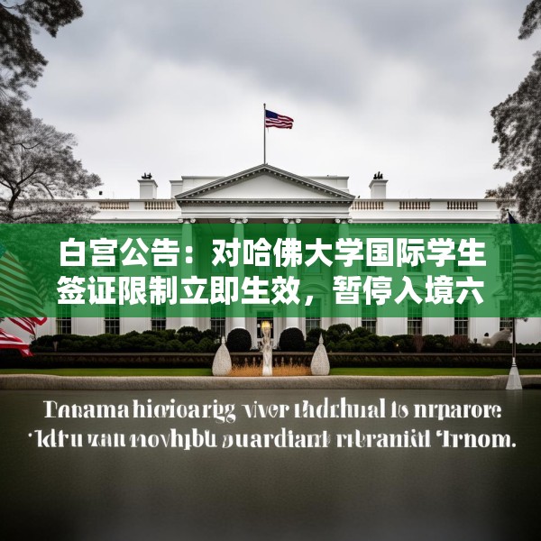 白宫公告：对哈佛大学国际学生签证限制立即生效，暂停入境六个月