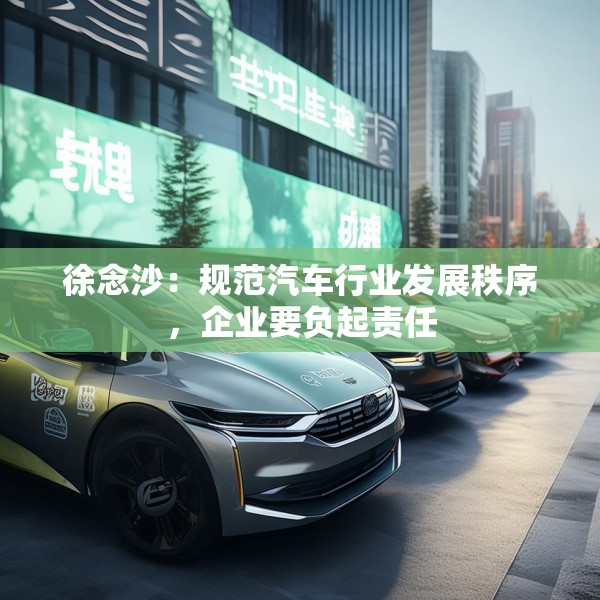 徐念沙：规范汽车行业发展秩序，企业要负起责任