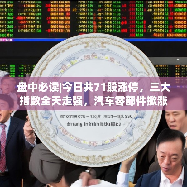 盘中必读|今日共71股涨停，三大指数全天走强，汽车零部件掀涨停潮