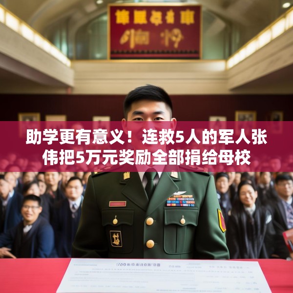 助学更有意义！连救5人的军人张伟把5万元奖励全部捐给母校