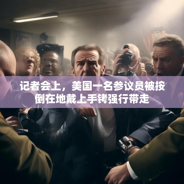 记者会上，美国一名参议员被按倒在地戴上手铐强行带走