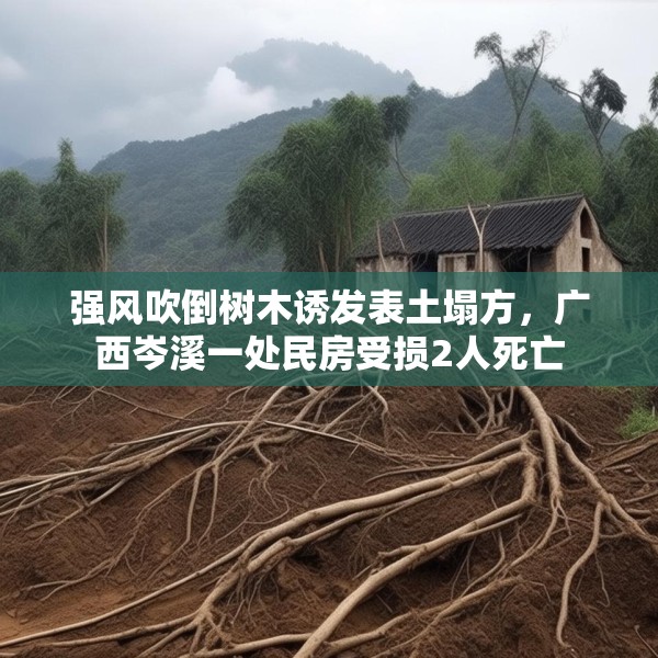 强风吹倒树木诱发表土塌方，广西岑溪一处民房受损2人死亡